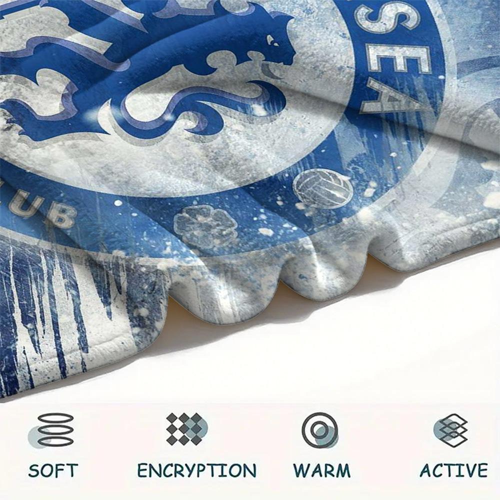 1Pc Chelsea FC Print Flannel Blanket High Quality Warm Comfortable Cover for All Seasons Perfect for Gifts Home Decor