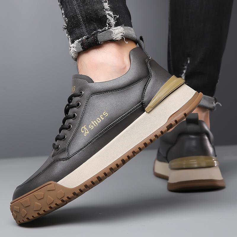 Herrskor Designade Sneakers Nya Högkvalitativa Läder Flats Bekväma Casual Utomhusskor Skateboardskor Herr Casual Skor