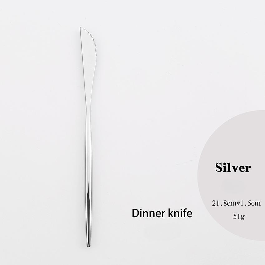 HANYANG 304 cuillères, fourchettes et baguettes en acier inoxydable miroir Portugal couteaux et fourchettes plaqués or argent brillant vaisselle occidentale d'hôtel