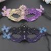 Damen Maskerade Maske mit Strasssteinen Ball Abschlussball Maske Venezianische Party Maske Halbgesichtsspitzenmaske Augenmaske Karnevalsmaske