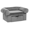 VidaXL Canapé pour Chien avec Tiroir Gris 75x50x38 cm Peluche Sofa Animaux 171076