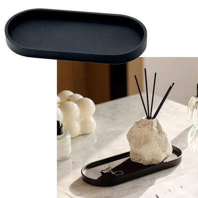 Multipurpose Silicone Ellipse Bathroom Storage Tray Waterproof Nonslip Organizers For Cosmetics And Toiletries
