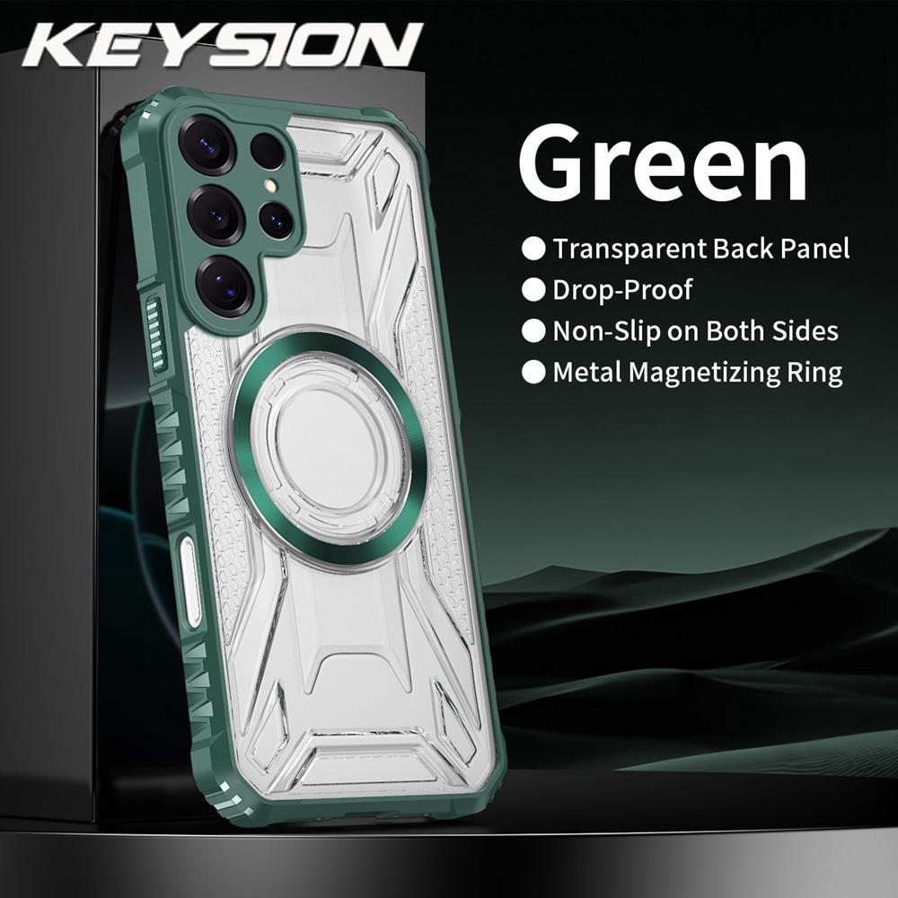 

KEYSION Прозрачный магнитный чехол для Samsung S25 Ultra 5G S24+ Plus S24 FE Противоударная задняя крышка для телефона для Galaxy S25 Edge for Galaxy S25 Ultra