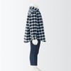 MUJI Brushed Flannel Long Sleeve Shirt Unisex Baby CCL09A2A Navy Check Size 80 Double-Sided (Baby)