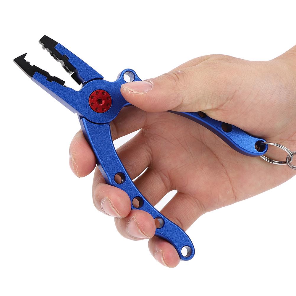 Aluminium Alloy Opening Ring Fishing Pliers Scissors Line Cutter Hook Remover Tool with Storage Bag