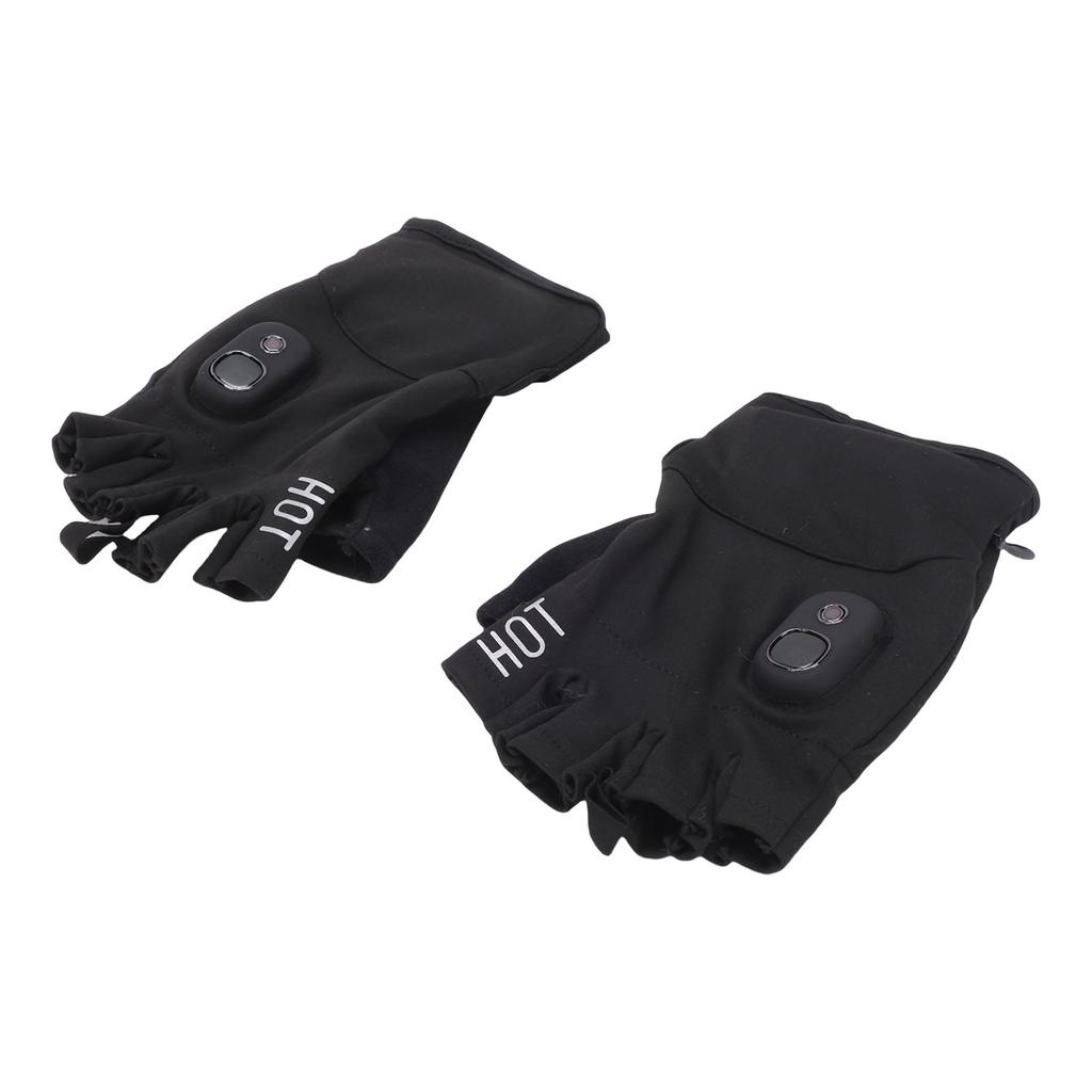 Fingerless Heated Gloves Cordless Portable Re Able Half Finger Heated Gloves for Working Studying Fishing