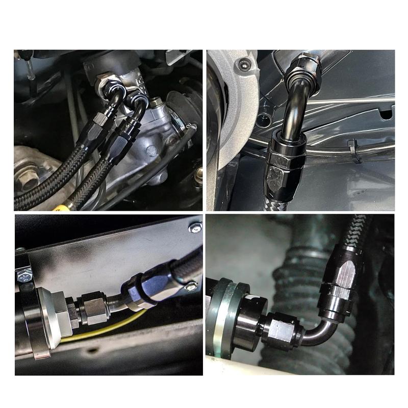 AN12 AN16 AN20 Swivel Hose End FittingS Fuel Hose Adapter For Stainless Steel Braided Hose Line Gas 90Degree Universal Aluminum