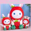 And Fluffy Cute Strawberry Rabbit Plush Toy Ideal Decorative Pillow Home For