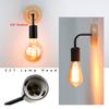 Retro Wood Wall Lamp E27 Vintage Loft Industrial Decoration Sconce Bedside Wall Light Fixture Indoor Lighting Bedroom luminaire