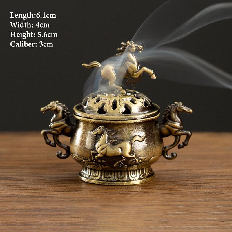 Vintage Alloy Incense Burner Stick Holder Three Legged Hollow Out Mini Sandalwood Censer Incense Burner Home Decoration