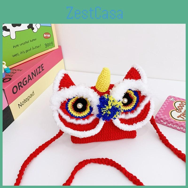 Festive Childrens Lion Plush Bag Cute  Crossbody Bag For Winter Purse Coin