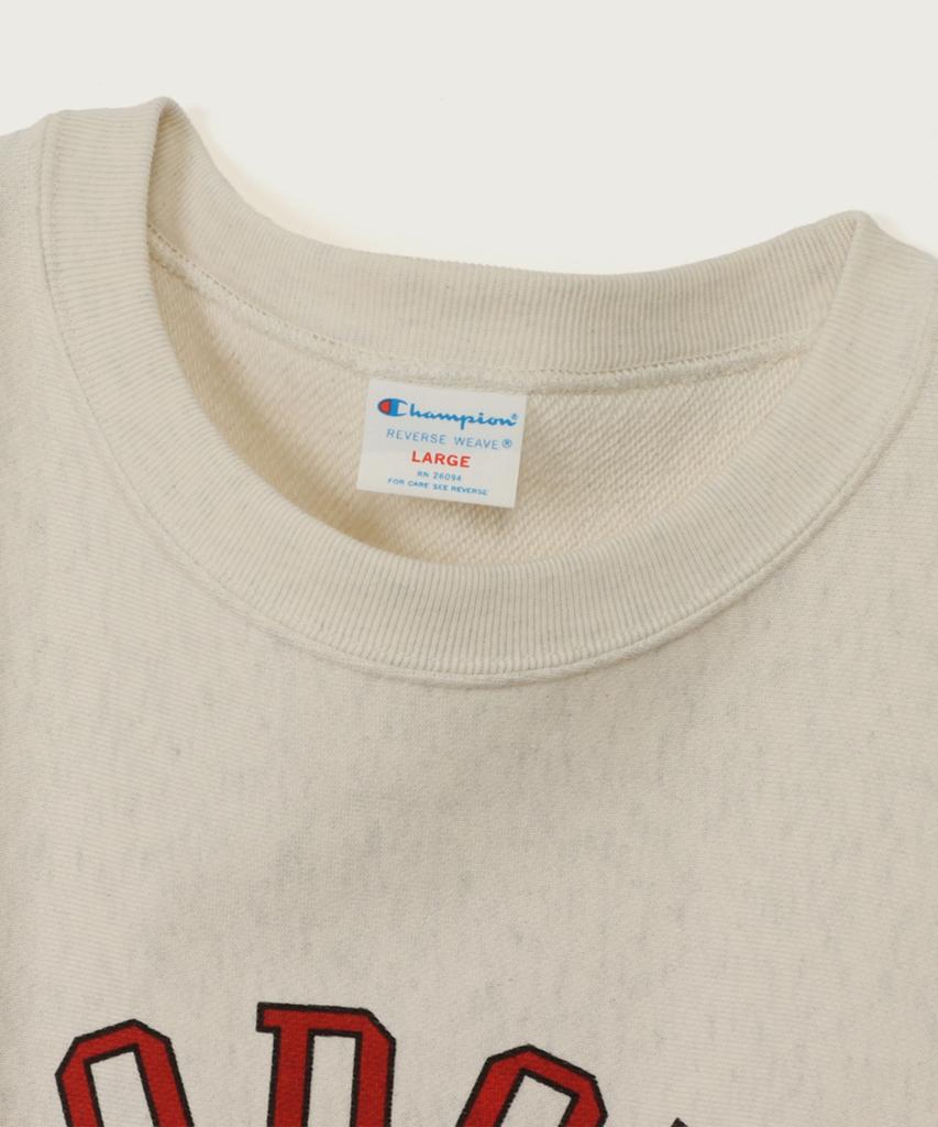 CHAMPION Reverse Weave Loose Fit Graphic Sweatshirt Oatmeal