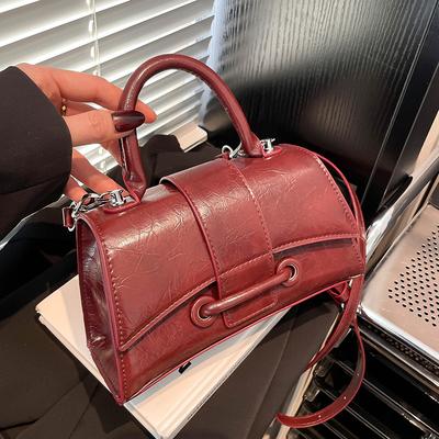 Einfache trendige coole High-End-Textur tragbare kleine quadratische Tasche Nischendesign vielseitige Pendler-Umhängetasche Frau