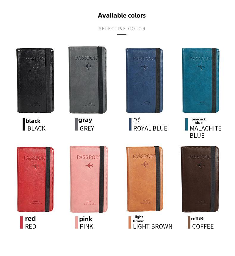 Xiangyin Dámská Velkokapacitní Multifunkční Kožená Peněženka a Cestovní Pasová Spojka