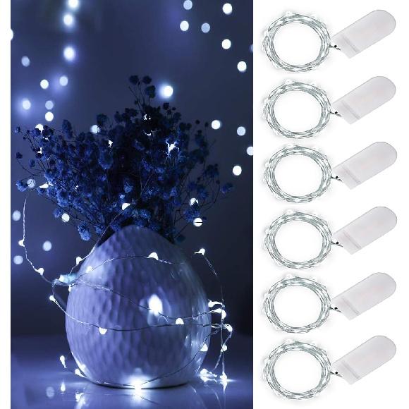 Ostwiki Fairy Lights Battery Operated, 6-Pack Mini String Lights(Colorful)