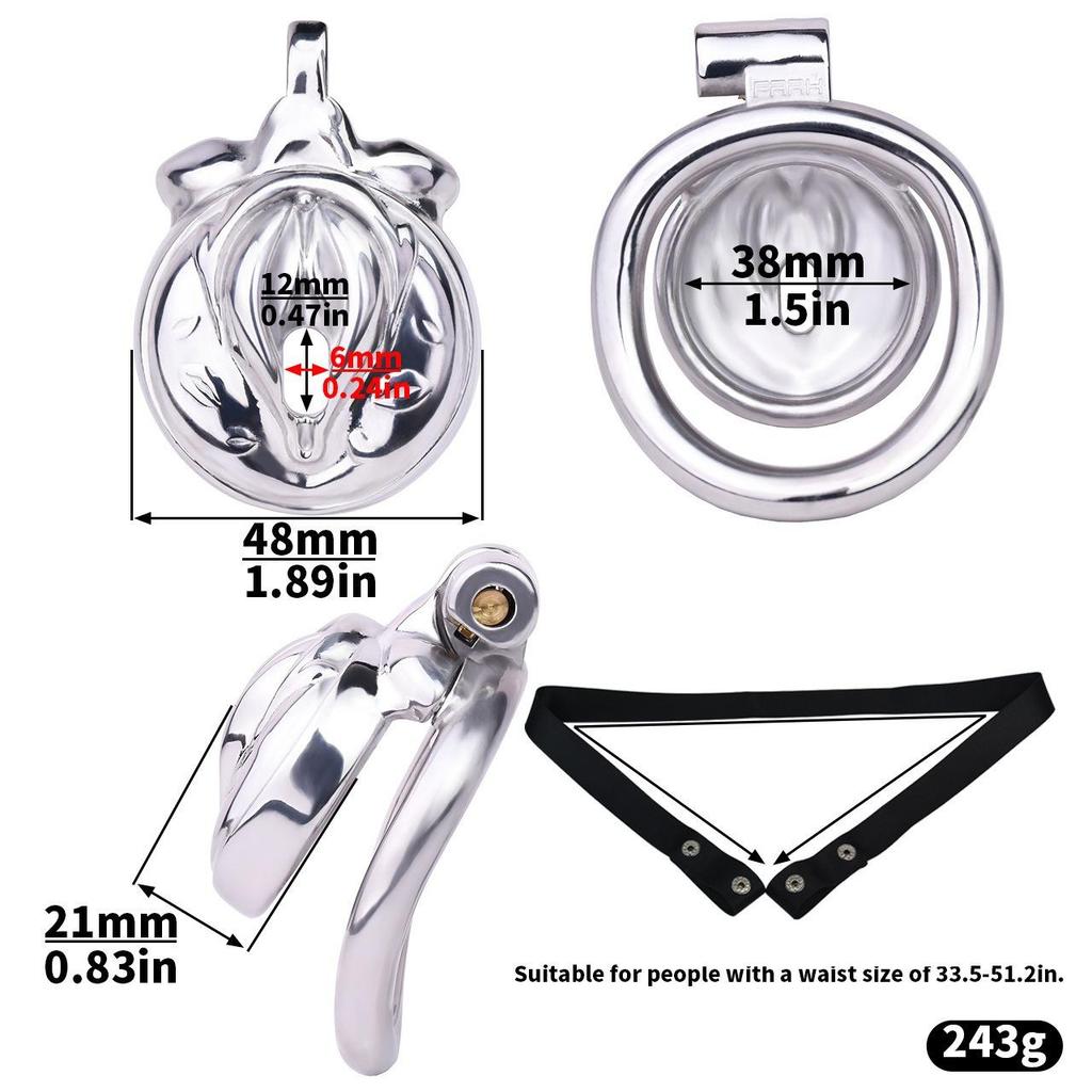 Men's Short Metal Urethral Chastity Lock Penis Cage Sex Toys BDSM Stainless Steel