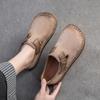 Fashion 3CM Handmade Genuine Leather Flat Shoes Women Retro Style Slip on Casual Loafers Soft Sole Literary Style Women Vulcanized Shoes