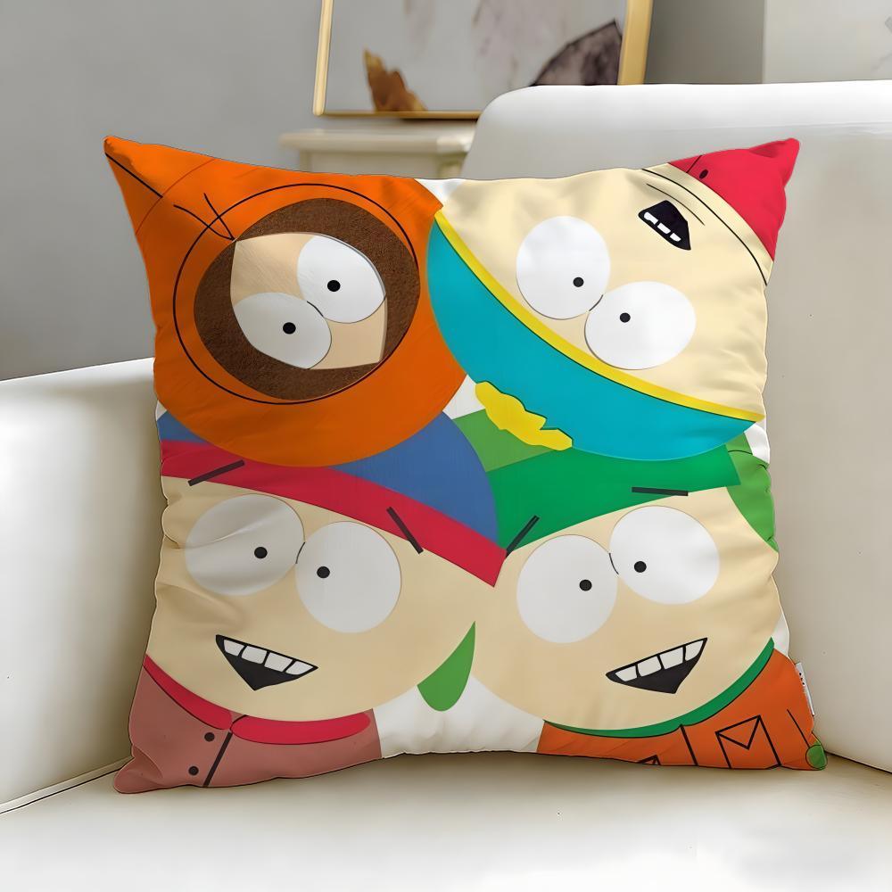 1Pc South Park Pillow Cover, Polyester 2D Double-Sided Print, Classic Cartoon Character Cushion Case, Decorative Throw Pillow Fo