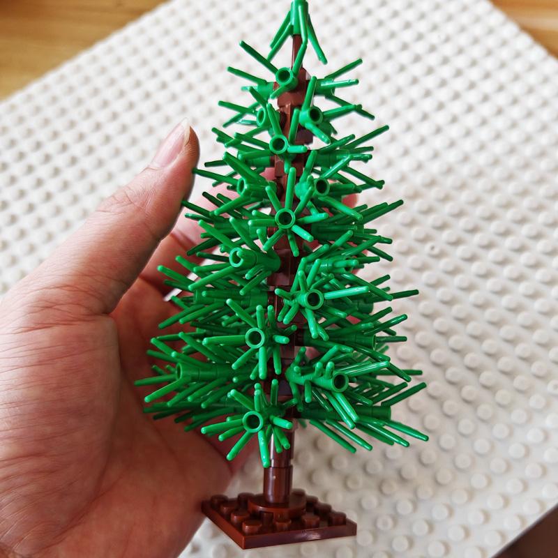Non-Toxic Small Building Block Model Christmas Tree Holiday Decorations Plant Landscape Compatible With Lego Blocks Brick
