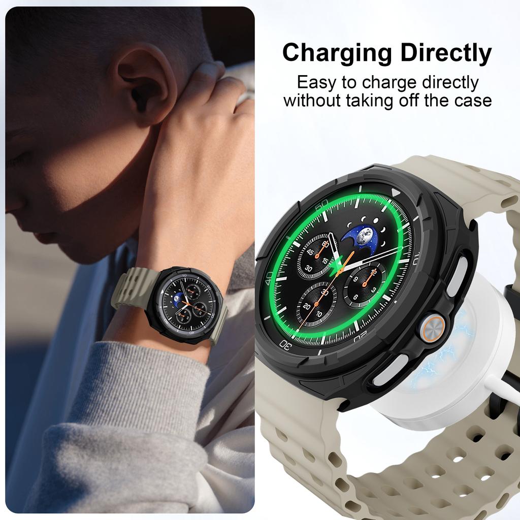 PC Case+Protective ring For Samsung galaxy watch 8 classic 46mm Accessories Hollow Bumper shell For galaxy watch 8 classic cover