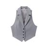 Spring New Fashionable All-Matching V Neck Sleeveless Linen Blended Back Open Design Vest 4749764