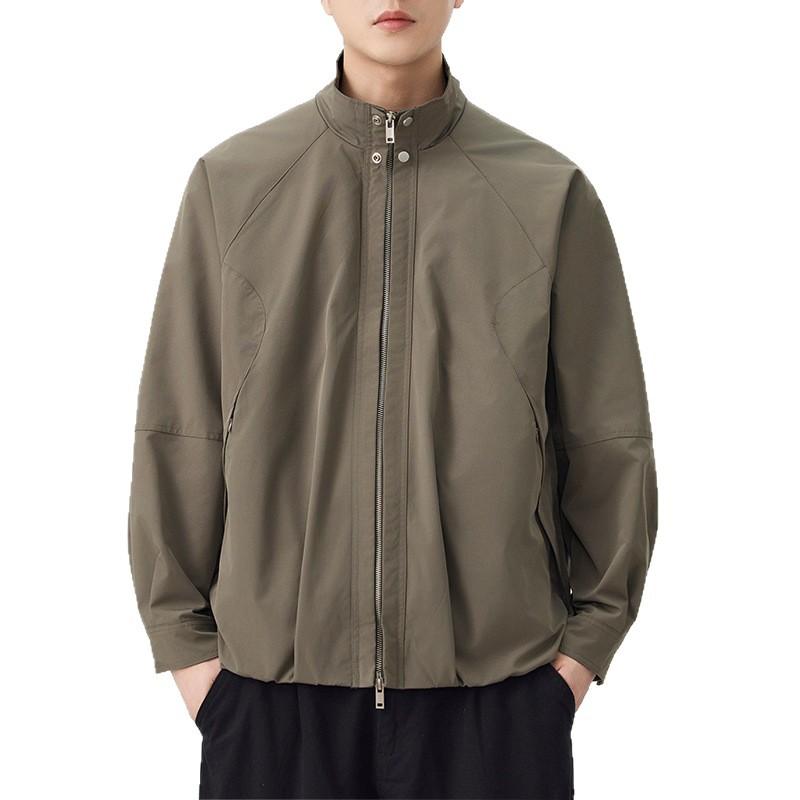 Stand Leader Coach Jacket Men's Autumn New Style Deconstructed Solid Color Jacket Top