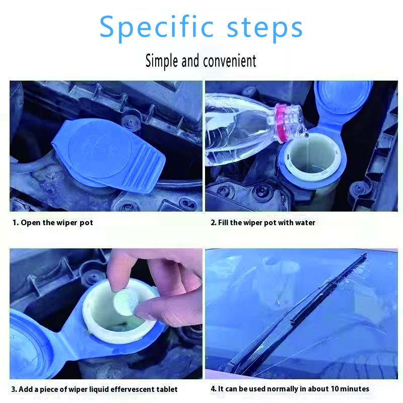 Car Glass Water Summer Effervescent Tablets To Oil Film Remove Car Windscreen Glass Cleaning Tablet for All Seasons