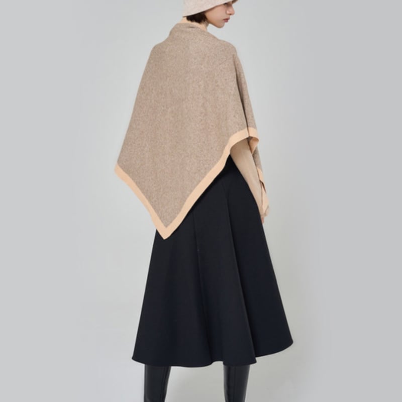 ENOUGH TIME COLOR LINE wool MUFFLER (SAND BEIGE)