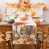 Fall Thanksgiving Gnome Truck Pumpkin Linen Table Runner Tabletop Decor Washable Kitchen Dining Table Runner Autumn Decorations