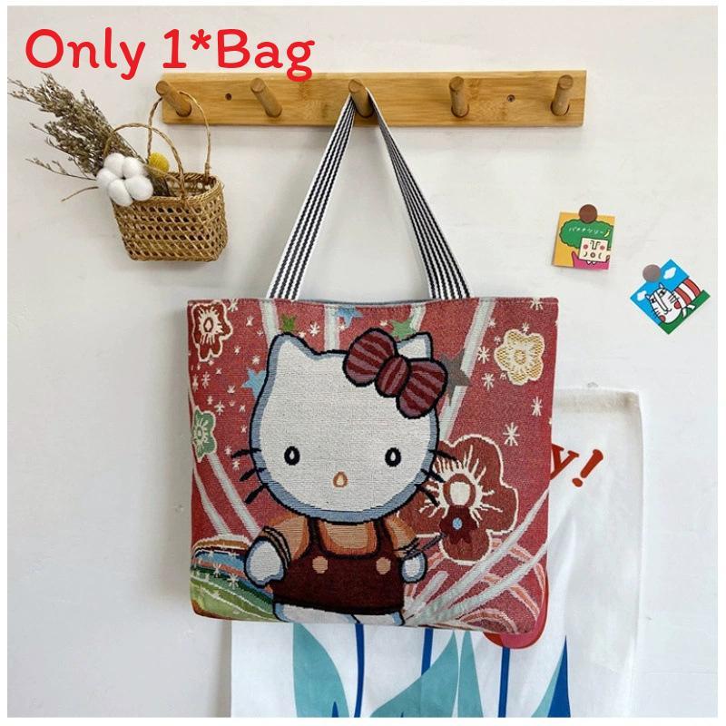 Canvas Butterfly Elephant Cat Tote Bag For Women With Sewn Details For Daily Use