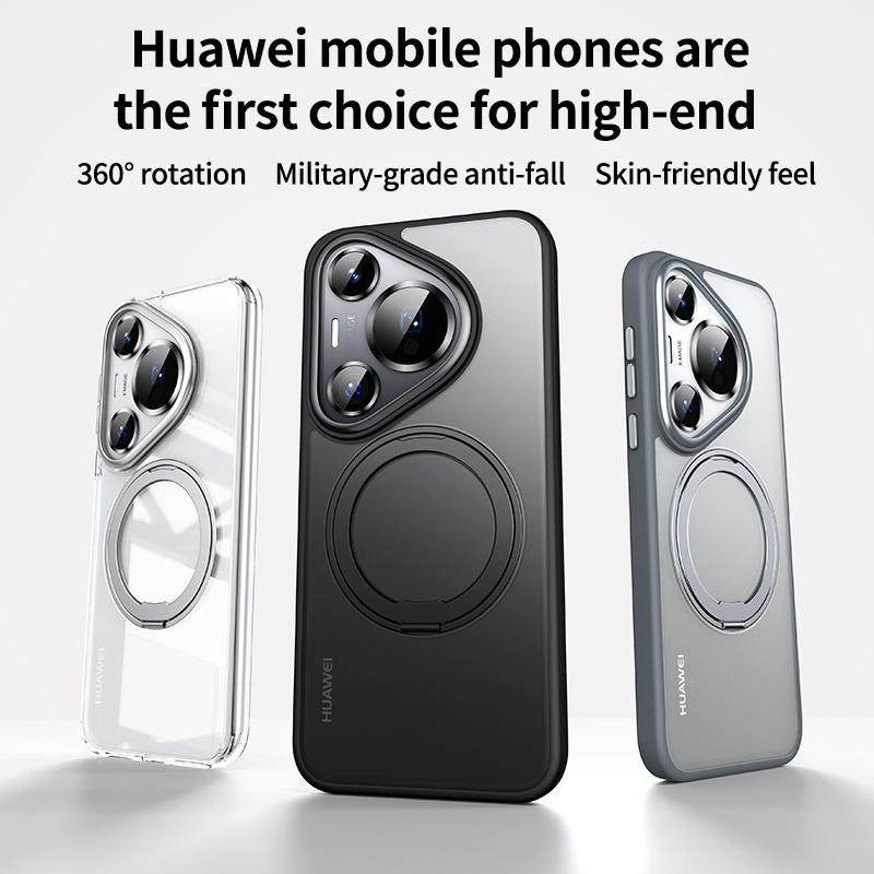 Premium Armor Strong Magnetic Case For Huawei Pura 70 Pro+ P70 Ultra Hidden Stand Cover Matte Shell For Magsafe Wireless Charger