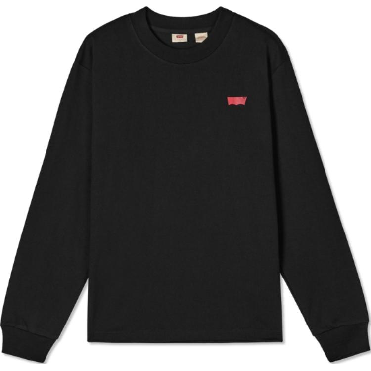 

Мужской свитшот Levis с логотипом, рубчатый, с круглым вырезом, простой, свободного кроя, с длинным рукавом, черный 002HJ-0001 XL