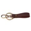 Vintage Handmade Leather Keychain, Crazy Horse Leather Key Ring for Men, Creative Gift Car Key Holder Craft Accessory