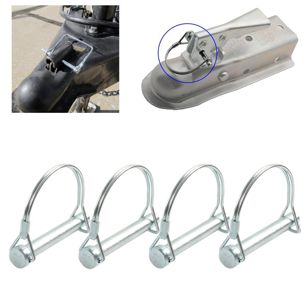 

D Shape Safety Pin Lock Metallocking Silver Trailer Coupler