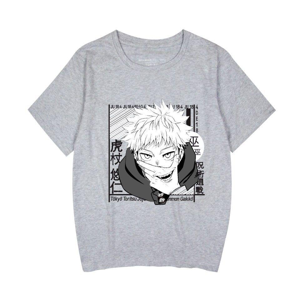 2025 Summer New Jujutsu Kaisen Spell Back To Fight Around Loose Men's and Women's Pullover Short-sleeved T-shirt Summer