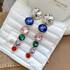 Rhinestone Tassel Stud Earrings - Vintage Court Style Fashion Jewelry for Women