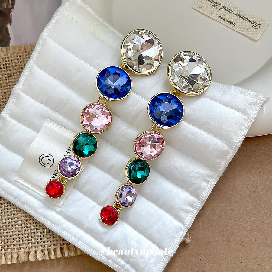 Rhinestone Tassel Stud Earrings - Vintage Court Style Fashion Jewelry for Women