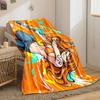 Dynamic figure with vibrant orange and blue splashes and lightning bolts. for all seasons blanket lunch break throw gift