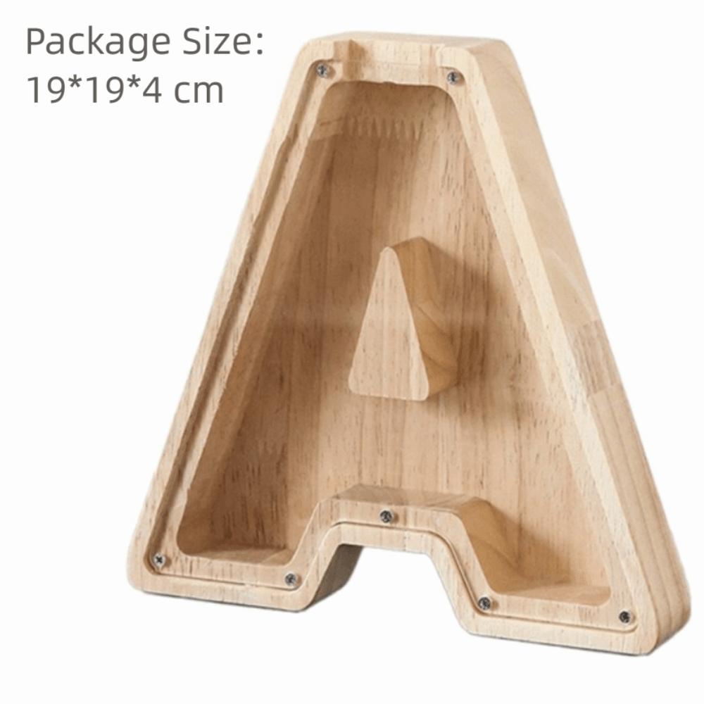 Clear Acrylic Wooden Letter Piggy Bank 26 Letter Children's Toy Storage Box Coin Storage Case Gift