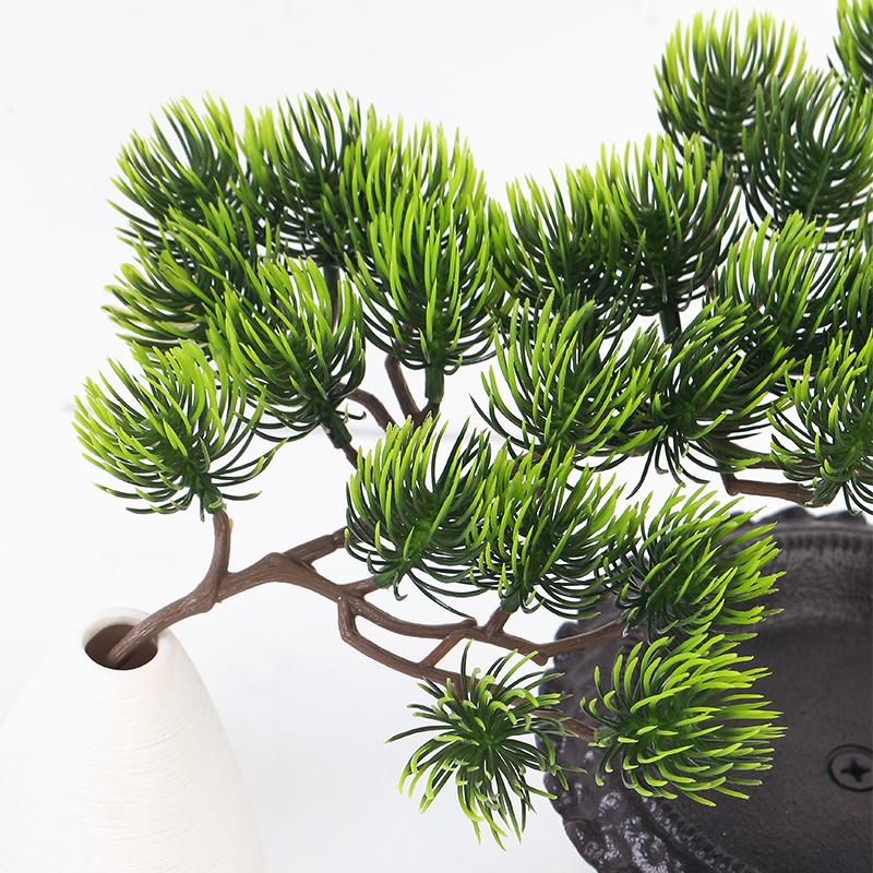 1Pc Green Artificial Pine Plant 34CM Fake Plant for Home Room Indoor Decor Garden Decoration Outdoor DIY Vase Ornament Accessory