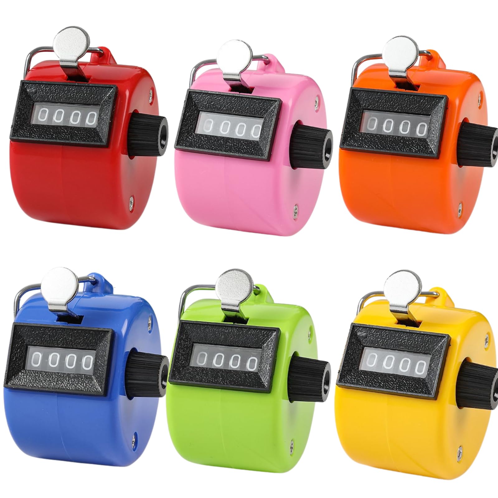 Akaaka Handheld for Quantity Set of 6 Counter, 4-Digit Counter, Lightweight, Compact, Portable, Counting,