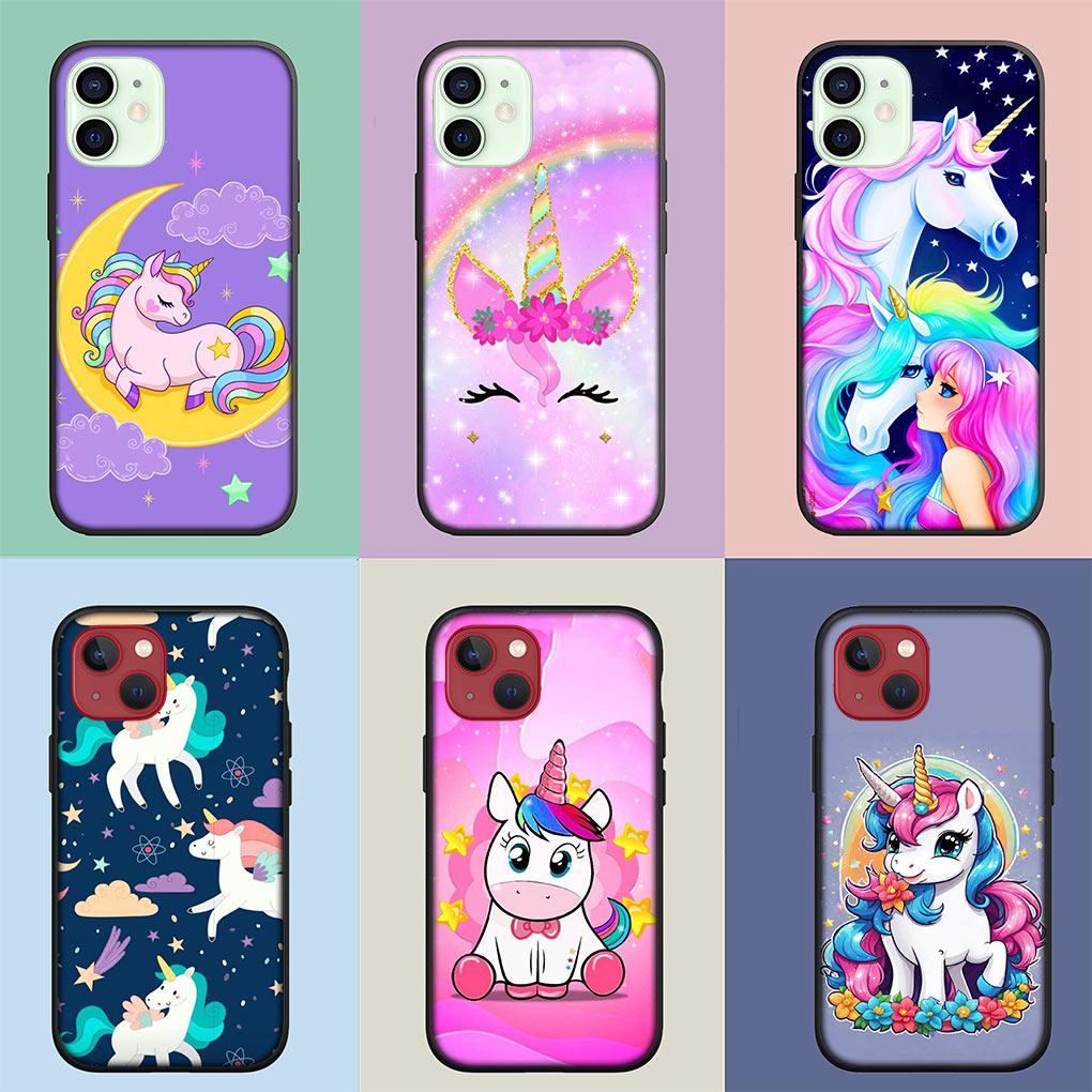 Anime Unicorn Cartoon Horse Soft Phone Cover for Apple iPhone 16 11 Pro XS Max X XR 6 7 8 6S Plus + SE 2022 8+ Silicone Case