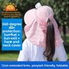 Windproof Tea Picking Hat Full Face Cover Women Sun Hat Electric Fan Bucket Hat  Mountaineering