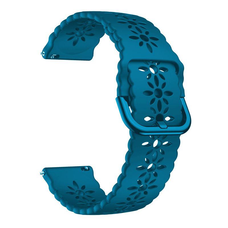 20mm 22mm Snowflake Pattern Hollow Silicone Replacement Strap for Sports Smart Watch Compatible with HUAWEI Watch Samsung Galaxy Watch Amazfit Watch
