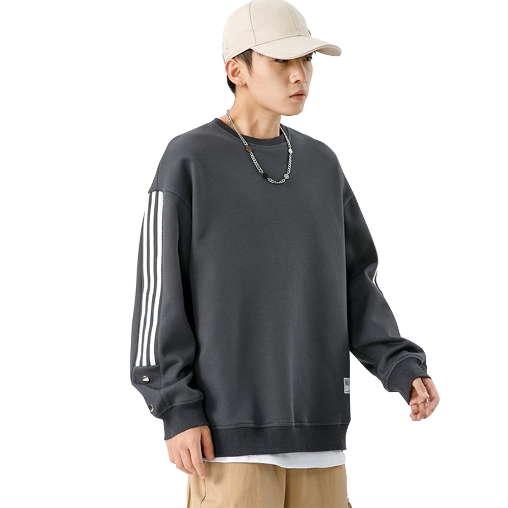 

Длинный Свободный Круглый 4 [Маюле] Мужской Свитшот, Тонкий, Однотонный, Стильный, Свитшот, Футболка, Рукав, Пуловер, Весна, Осень, Зима, Повседневный, Горловина, серый