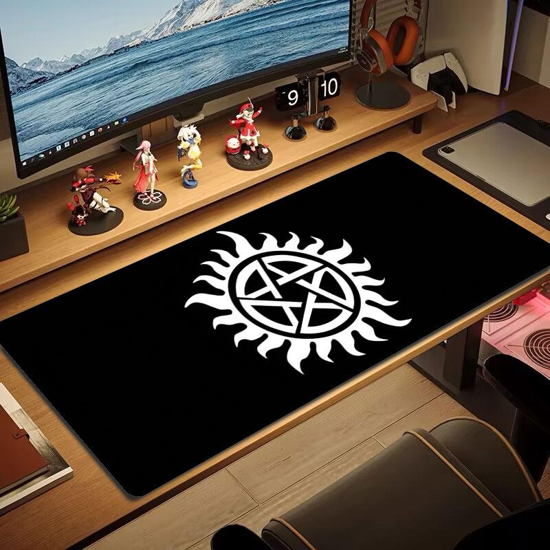 Supernatural Symbol Large Size Mouse Pad Large Gaming Table Cushion Nonslip Laptop Tablet Big Mousepad Xxl Mat Mini Pc Playmat With Lock Edge
