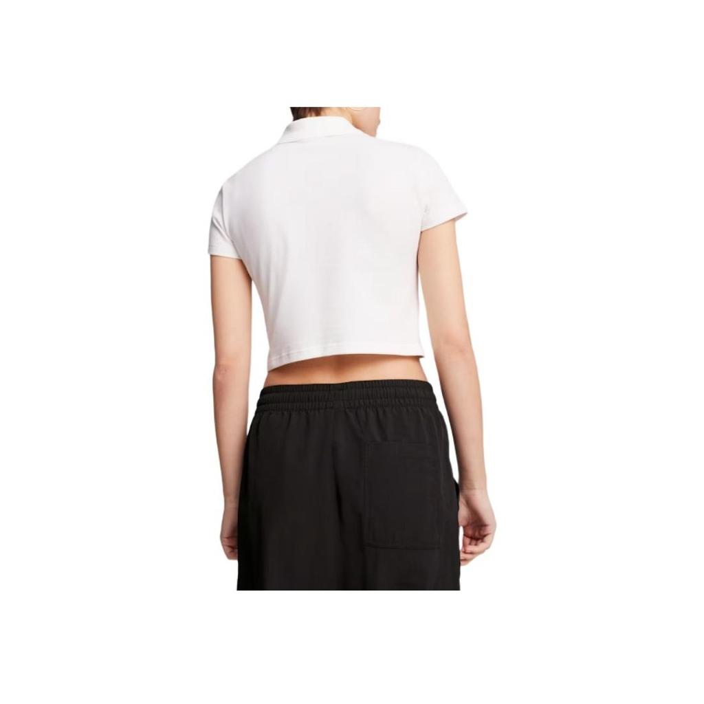 Puma Classics Polo Baby Tee Women Tops White 628048-02