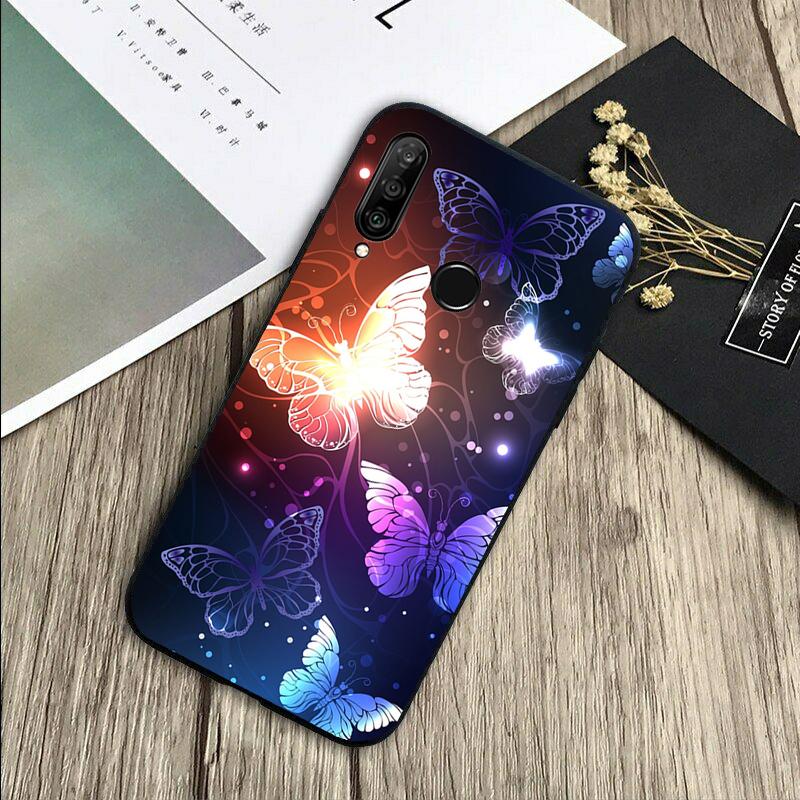 Black Beautiful Butterfly For Huawei Nova 8i 11i 12i 12s 9 10 SE Y60 Y70 Y90 Y72 Y73 Y61 Y91 P60 Pro P30 P40 Lite Case