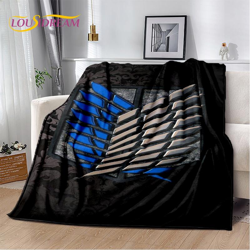 2025 Attack On Titan Eren Anime Cartoon Soft Blankets,Throw Blanket Comfortable Blanket for Picnic Beds Sofa Home Kids Gifts