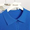 SheePool Women's Polo Collar Knitted Short Sleeve T-Shirt